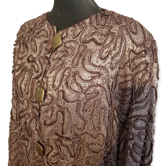 Dressy woman's plus size jacket blazer topper, with pockets, made in Korea 16W - Picture 2 of 9